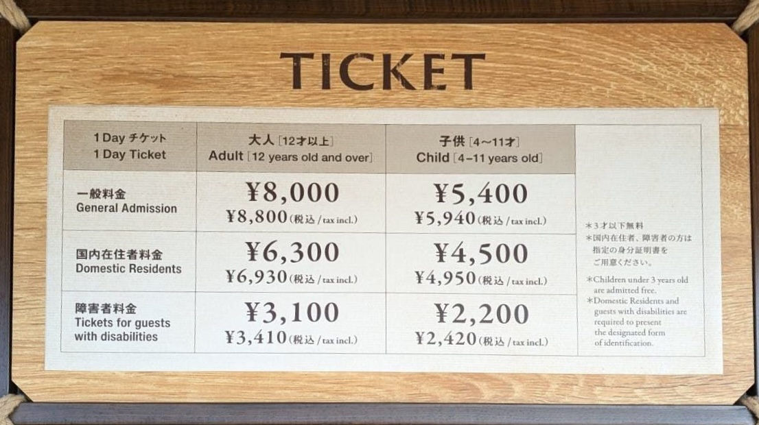 ジャングリアチケット料金